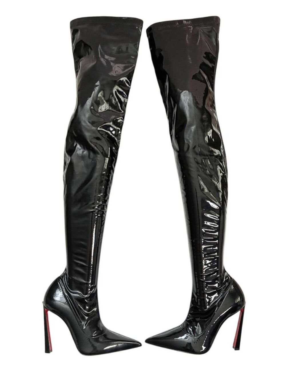 Christian Louboutin Condora Botta Alta Thigh High Boots EU 37.5 Black Patent